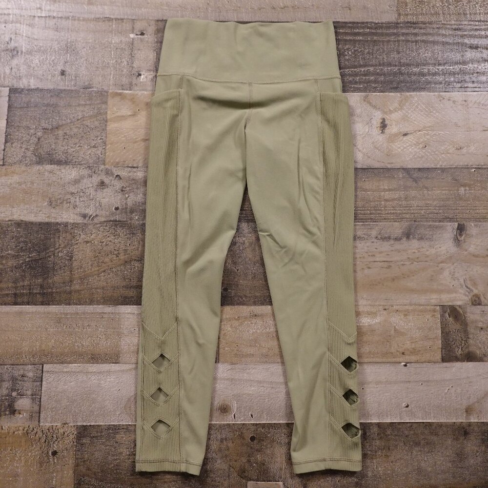 Athleta Salutation Stash Pocket II Cutout 7/8 tight women's small sage high rise